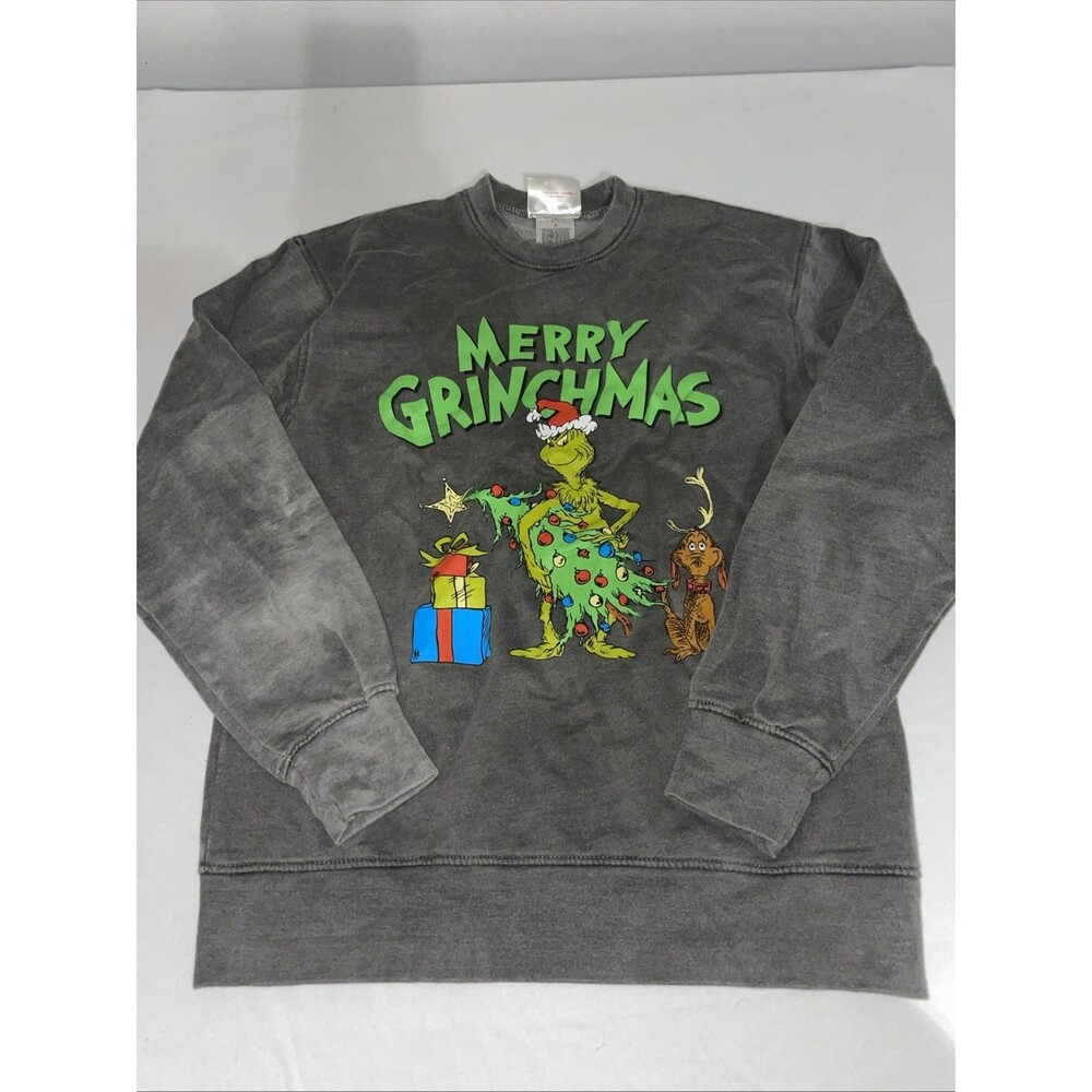 Daisy Street The Grinch Sweatshirt S Merry Grinchmas Gray Christmas Y2K Cute